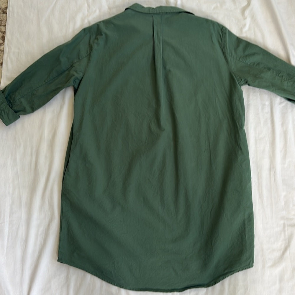 Tuckernuck Pomander Place Green Button Down Collared Polly Shirt Dress Women’s L - Picture 7 of 13